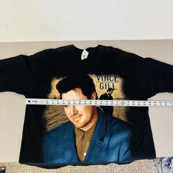 Vintage 90s Vince Gill Country Music Tour T-Shirt Size XL Single Stitch Black - Picture 5 of 6